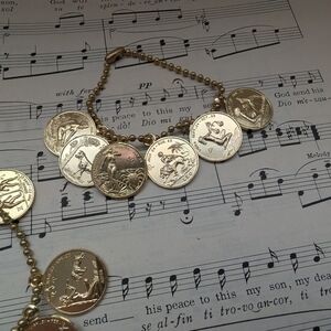Zodiac Coin Charm Bracelet Pair